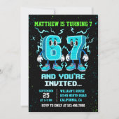 Neon Teenager Grafitti 67 Birthday Kaart (Voorkant)