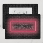 Neon-teken bij pensionering aan wand kaart (Voorkant / Achterkant)