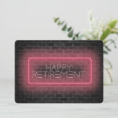 Neon-teken bij pensionering aan wand kaart (Staand voorkant)