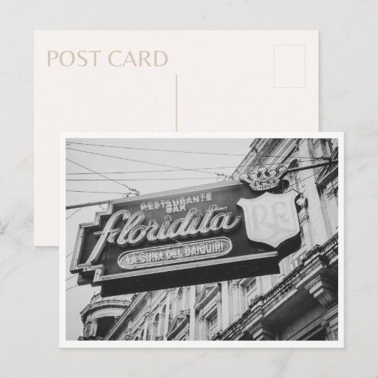  Neon-teken in Floridita Bar in Havana, Cuba Briefkaart (Voorkant / Achterkant)