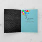 Neon-teken op baksteen voor 49e verjaardag kaart (Binnen)