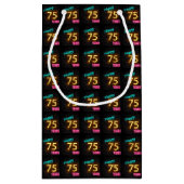 Neon-teken op baksteen voor 75e verjaardag klein cadeauzakje (Achterkant)