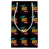 Neon-teken op baksteen voor de 60ste verjaardag klein cadeauzakje (Voorkant)