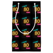 Neon-teken op baksteen voor de 80ste verjaardag klein cadeauzakje (Voorkant)