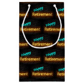 Neon-teken op baksteen voor pensionering klein cadeauzakje (Achterkant)