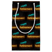 Neon-teken op baksteen voor pensionering klein cadeauzakje (Voorkant)