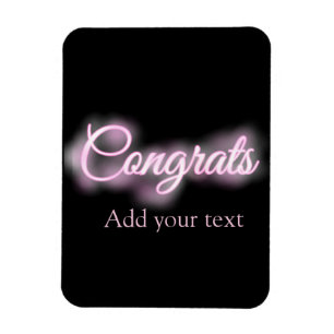 Neon teken roze congrats tekst toevoegen retro jar magneet