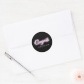 Neon teken roze congrats tekst toevoegen retro jar ronde sticker (Envelop)