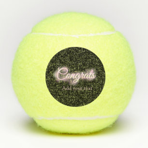 Neon teken roze congrats tekst toevoegen retro jar tennisballen