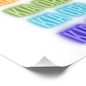 Neon Teken Stijl Kia Ora Herhalende Regenboog Prin Foto Afdruk (Hoek)