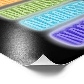 Neon Teken Stijl Namaste Herhalende Regenboog Prin Foto Afdruk (Hoek)