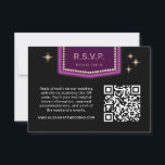 Neon teken Vegas bruiloft QR Code Online RSVP Kaartje<br><div class="desc">Geïnspireerd door de iconische neontekens van de oude tijd Las Vegas, is deze bestemmingsuitnodigingantwoordkaart een kleurrijke en leuke noot aan die geschiedenis en geeft je gasten een idee van die nostalgische nachtelijke Vegas vibe. Vergeet niet om met uw RSVP datum te personaliseren en de QR code bij te werken aan...</div>