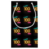Neon teken voor 100e verjaardag klein cadeauzakje (Achterkant)