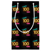 Neon teken voor 100e verjaardag klein cadeauzakje (Voorkant)