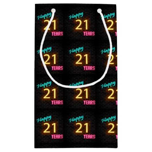 Neon teken voor 21e verjaardag klein cadeauzakje (Achterkant)