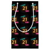 Neon teken voor 21e verjaardag klein cadeauzakje (Voorkant)