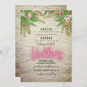 Neon Teken Witte Brick Botanische Huwelijk Kaart (Voorkant / Achterkant)