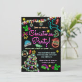 Neon tekent kerstfeest kaart (Staand voorkant)