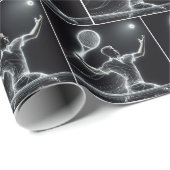 Neon tennisspeler cadeaupapier (Rol Hoek)