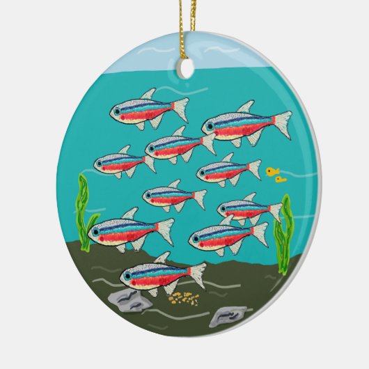 Neon Tetra Keramisch Ornament (Links)