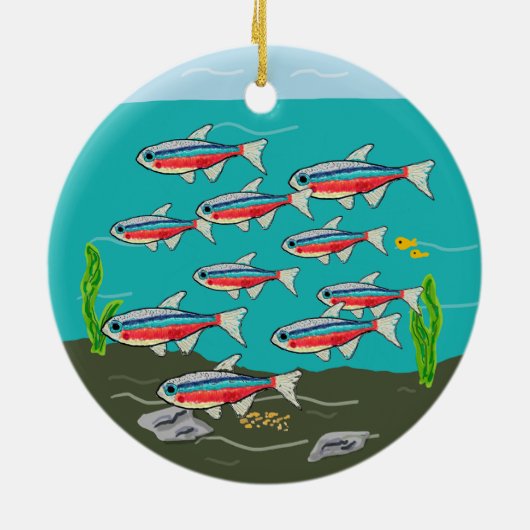 Neon Tetra Keramisch Ornament (Achterkant)