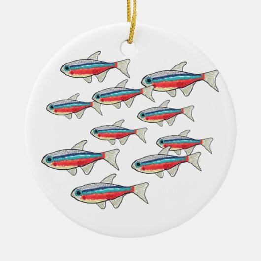 Neon Tetra Keramisch Ornament (Voorkant)