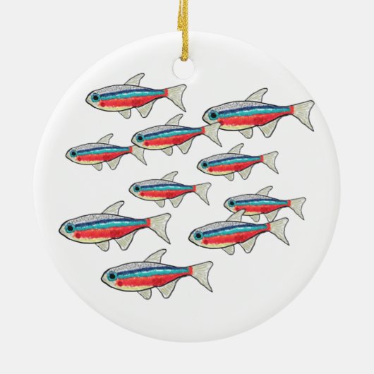 Neon Tetra Keramisch Ornament (Achterkant)
