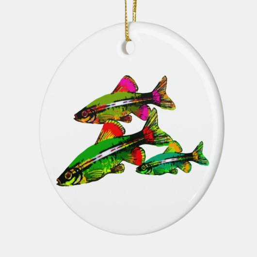 Neon Tetra Triplets Keramisch Ornament (Links)