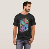 Neon Tetris T-shirt (Voorkant volledig)