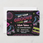 Neon Theme Verjaardag Uitnodiging Kaart (Voorkant)