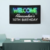 Neon themed verjaardagswelkomstbanner spandoek (Beurs)