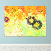 Neon Thistle Abstraction Canvas Afdruk (Insitu (Houten vloer))