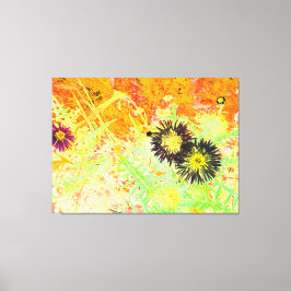 Neon Thistle Abstraction Canvas Afdruk