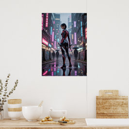 Neon Thorns - Cyberpunk Roos Assassin Poster