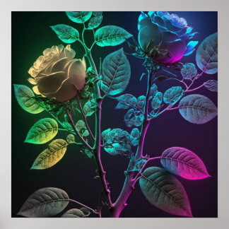 Neon Thorny Rozen Poster
