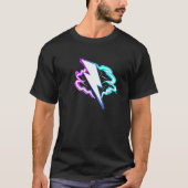 Neon Thunder Retro Lightning Power Design T-shirt (Voorkant)
