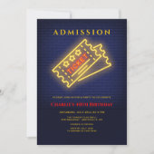 Neon Ticket to Party Invitation Kaart (Voorkant)
