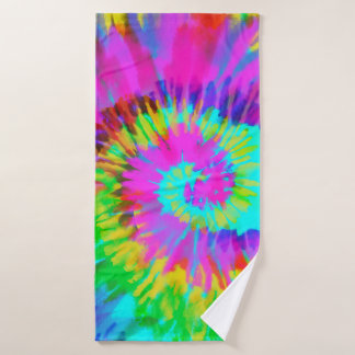 Neon Tie Dye Swirl Bad Handdoek