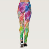 Neon Tie Dye Waterverf Harlequin Argyle Leggings (Achterkant)