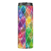 Neon Tie Dye Waterverf Harlequin Argyle Thermosbeker (Achterkant)