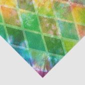 Neon Tie Dye Waterverf Harlequin Argyle Tissuepapier (Detail)