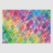 Neon Tie Dye Waterverf Harlequin Argyle Tissuepapier (Voorkant)