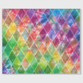 Neon Tie Dye Waterverf Harlequin Cadeaupapier (Vlak)