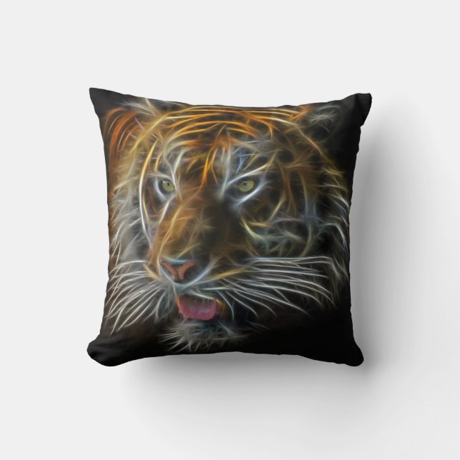 Neon Tiger Abstract Kussen (Voorkant)