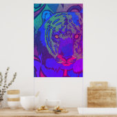 Neon Tiger BlackLight Poster (Keuken)