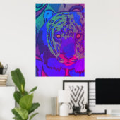 Neon Tiger BlackLight Poster (Thuiskantoor)