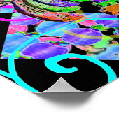 Neon Tiger over een levendige achtergrond Poster (Hoek)