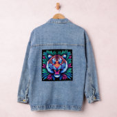 Neon Tijger en oerwoud bladeren Denim Jacket (Hangar)