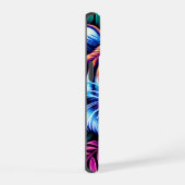 Neon Tijger en oerwoud bladeren iPhone 15 Case (Rechterkant)
