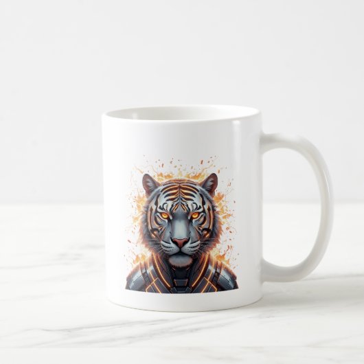 Neon Tijger Geest van Moed Koffiemok (Rechts)
